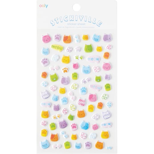 Ooly Stickiville Colorful Cats Sticker Sheet